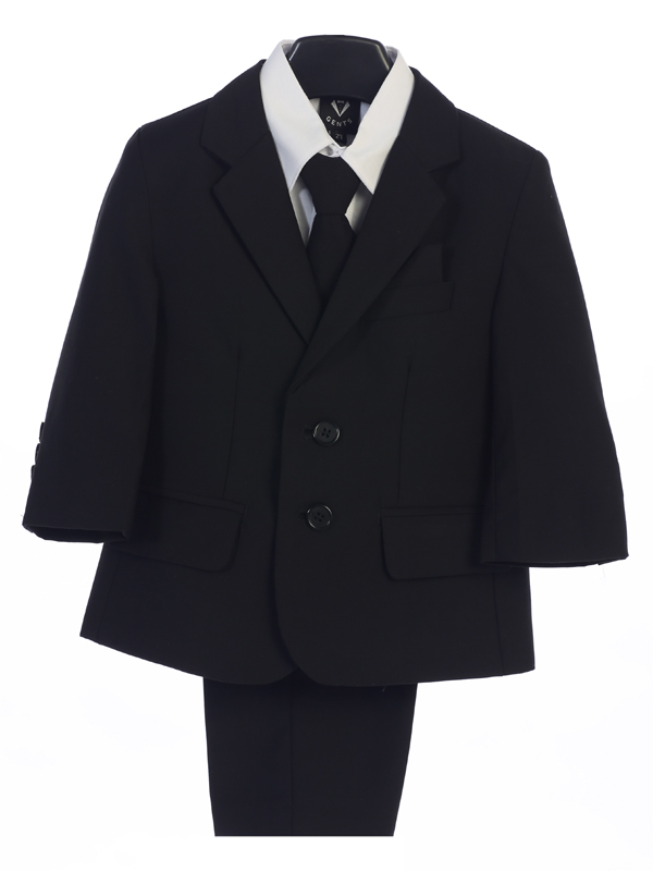 3582 Black — 3582A BLK Boys 5 piece suit with garment bag - Suits