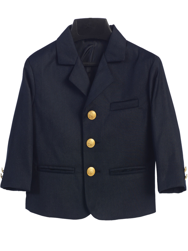 600 — 601B NAV Boys navy blazer with brass buttons - Suits & Tuxedos