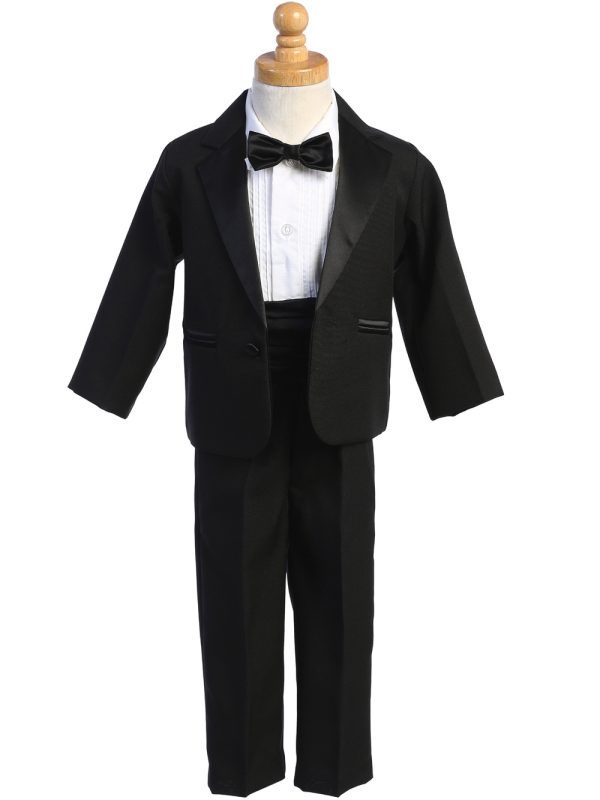 7530 Black — 7530A BLK One-button Dinner Jacket tuxedo with cummberbund & bowtie - Suits & Tuxedos
