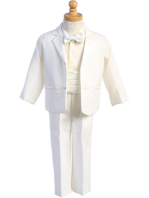 7535 Ivory — 7535A IVO Two-button Dinner Jacket tuxedo with cummberbund & bowtie - Suits & Tuxedos