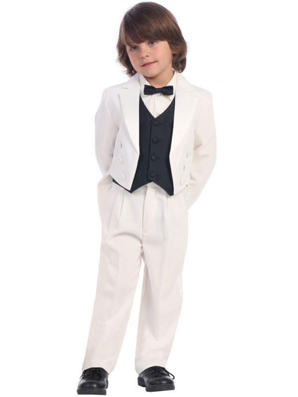 7540IvoryBlack — 7540I-B BLK Ivory Tail tuxedo with vest & bowtie - Suits & Tuxedos