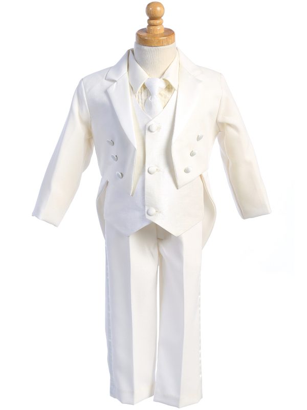 7550 Ivory Ivory — 7550I-B IVO Tail tuxedo with vest & necktie - Suits & Tuxedos
