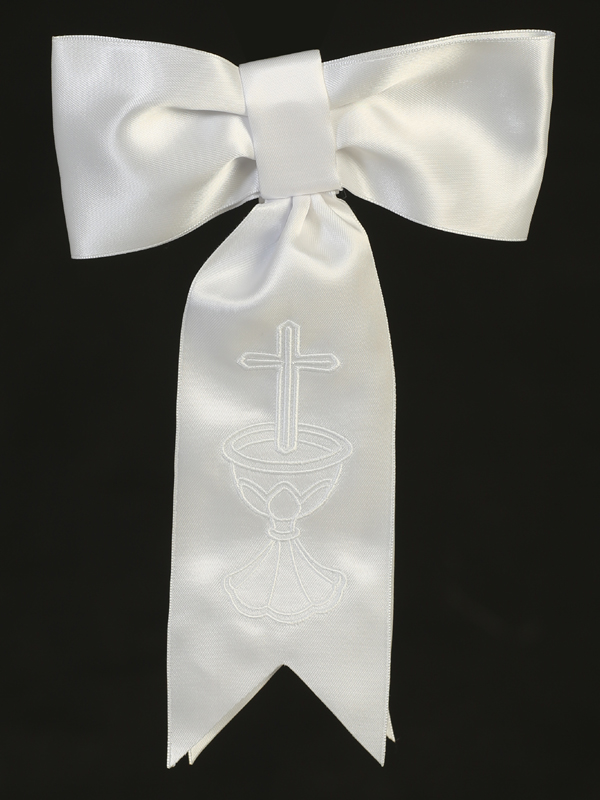 AB 1 — AB-1 WHT Satin arm band with embroidered cross & chalice - Accessories
