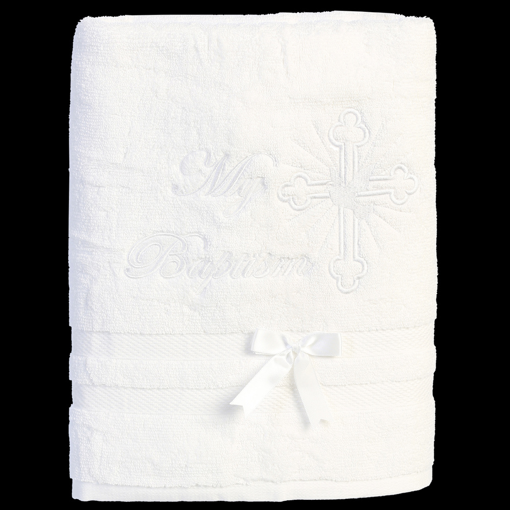 embroidered christening towel