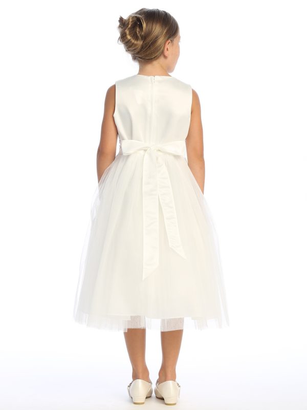 BL311 Model back — BL311A Ivory Lace and Tulle - Flower Girl Dress