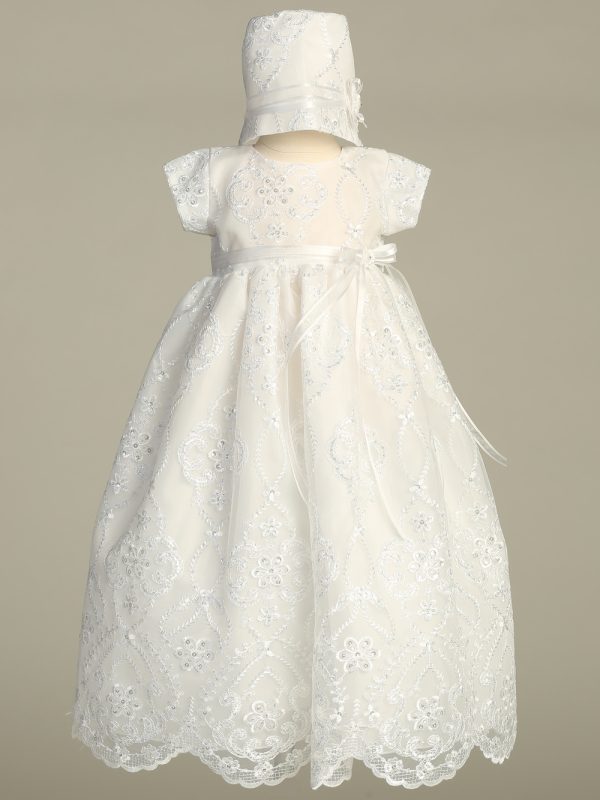 Bonnie White — BONNIE WHT Embroidered tulle gown with sequins - Girls