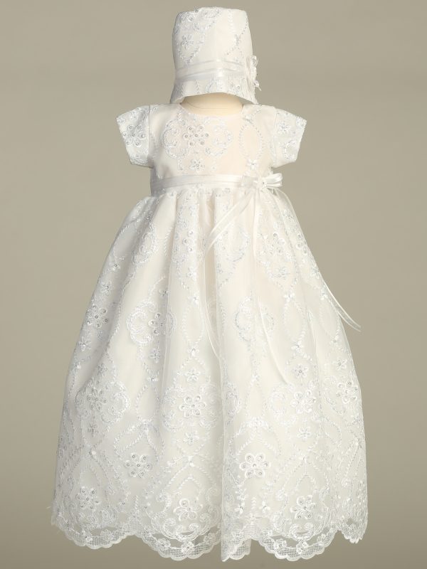Bonnie White 01 — BONNIE WHT Embroidered tulle gown with sequins - Girls