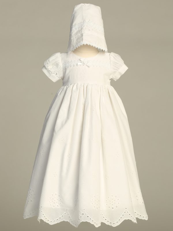 Brooke White — BROOKE WHT Embroidered cotton eyelet gown - Girls
