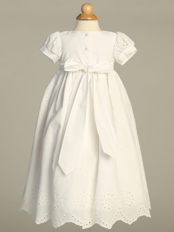 Brooke White Back — BROOKE WHT Embroidered cotton eyelet gown - Girls