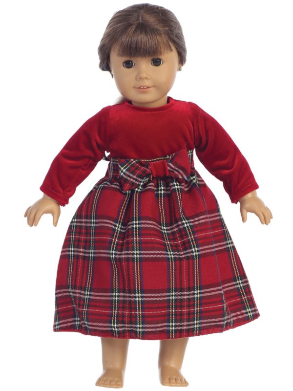 C503Doll — C503A RED Stretch velvet & Plaid - Brother & Sister