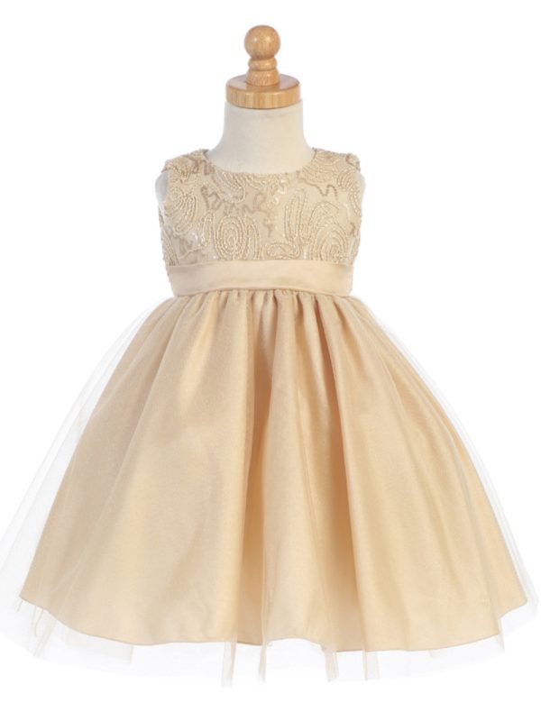 C505Gold 07 — C505B GOL Corded tulle topbwith shiny tulle skirt - Girls