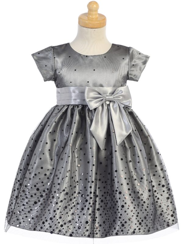 C518 Silver 03 — C518C SIL Tulle with Polka-dot design - Girls