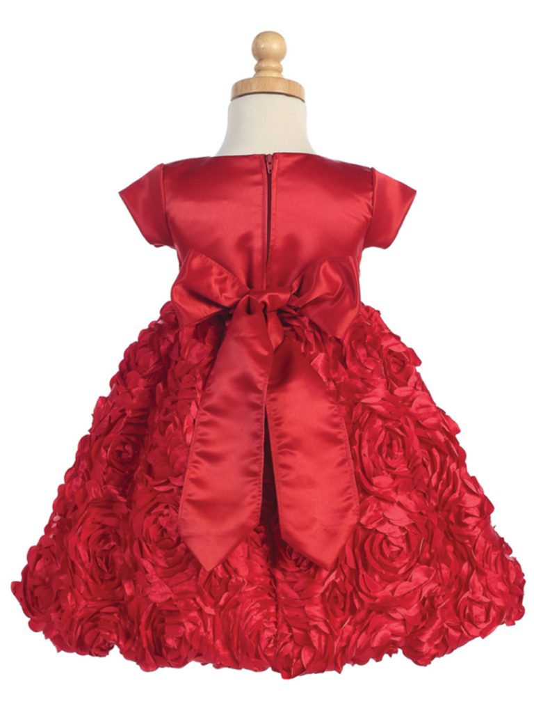 Girls Beige & Red Floral Belted Shirt Dress