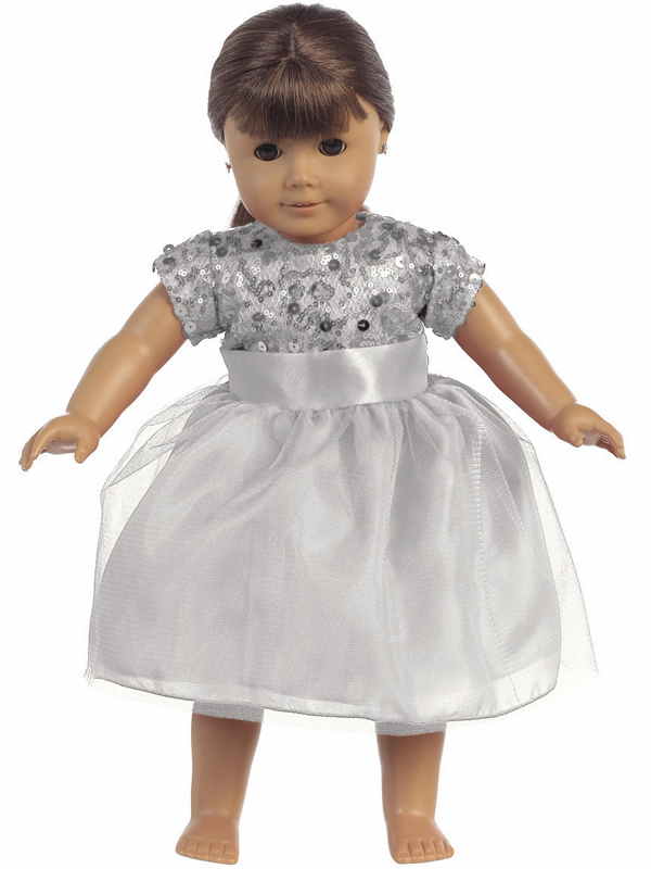 C986 Silver doll — Doll Dresses