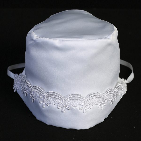 CB900 — CB900 WHT Satin bonnet with lace trim - Accessories