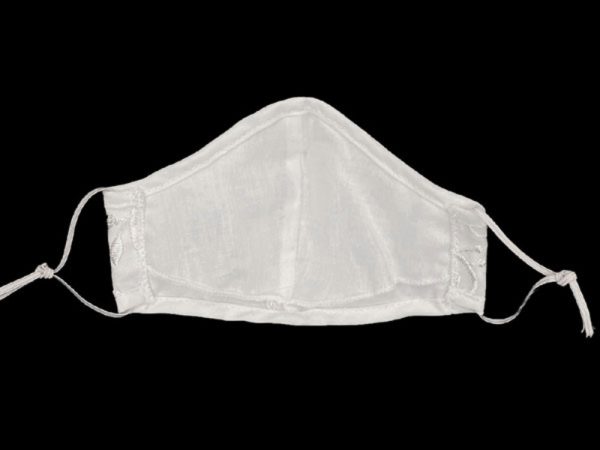 CM21 White back — CM21 WHT Facemask - Embroidered Flower - Religious