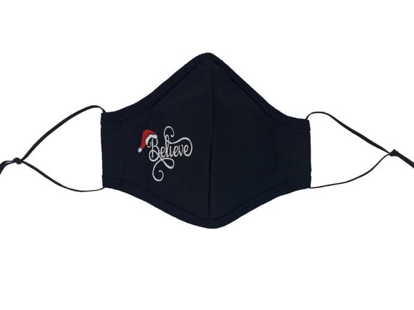 CM7 BELIEVE BLACK Embroidered Holiday face mask - Holidays - Image 4