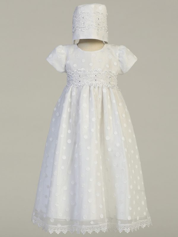 COCO — COCO WHT Embroidered polka-dot on tulle gown - Girls