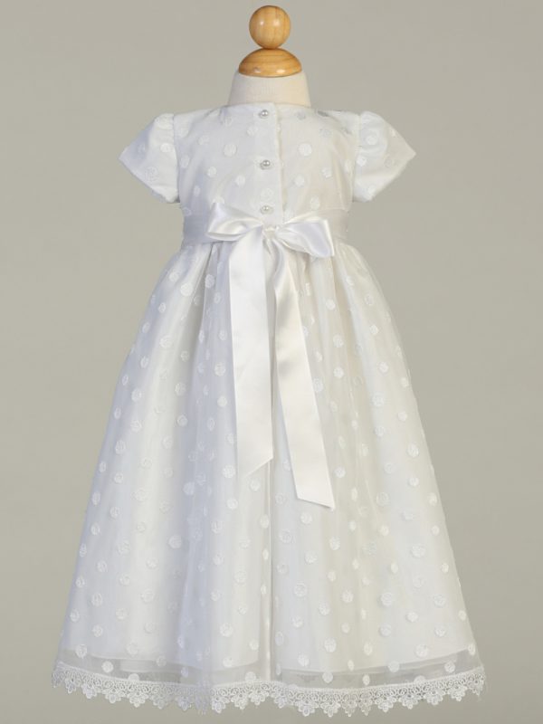 Coco back — COCO WHT Embroidered polka-dot on tulle gown - Girls
