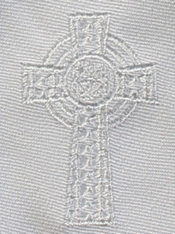 EM5celticcross — EM5 WHT Zipper tie with embroidered Celtic cross - Accessories