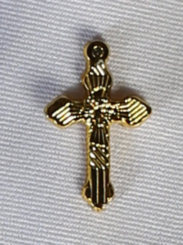 EM6goldcross — EM6 WHT Zipper tie with gold cross - Accessories