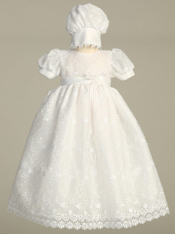 Emma White 01 — EMMA WHT Embroidered tulle gown - Girls