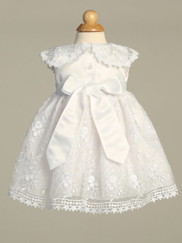 Evelyn White back — EVELYN WHT Embroidered tulle dress - Girls