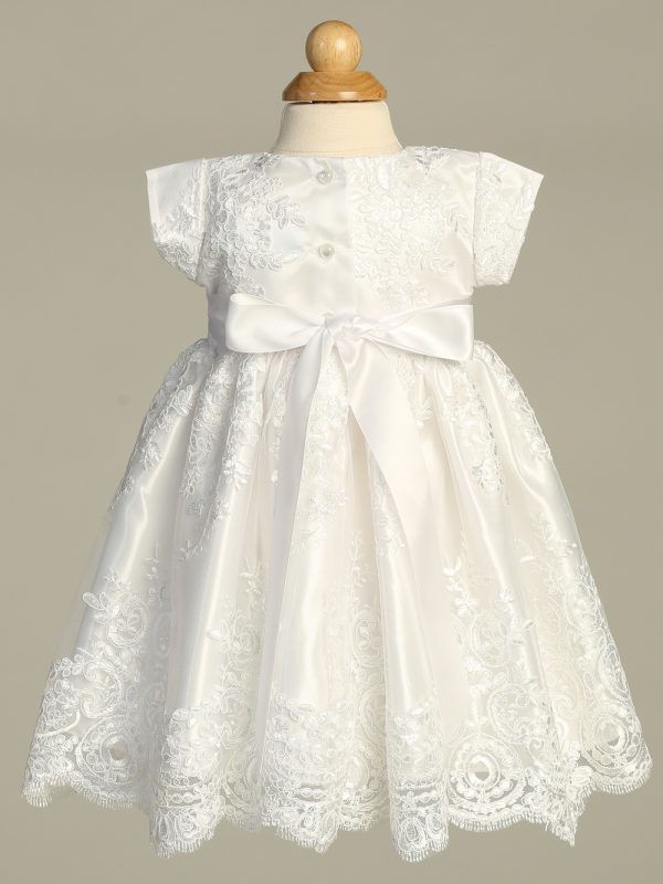 Harlow White back — HARLOW WHT Corded and embroidered tulle dress - Girls