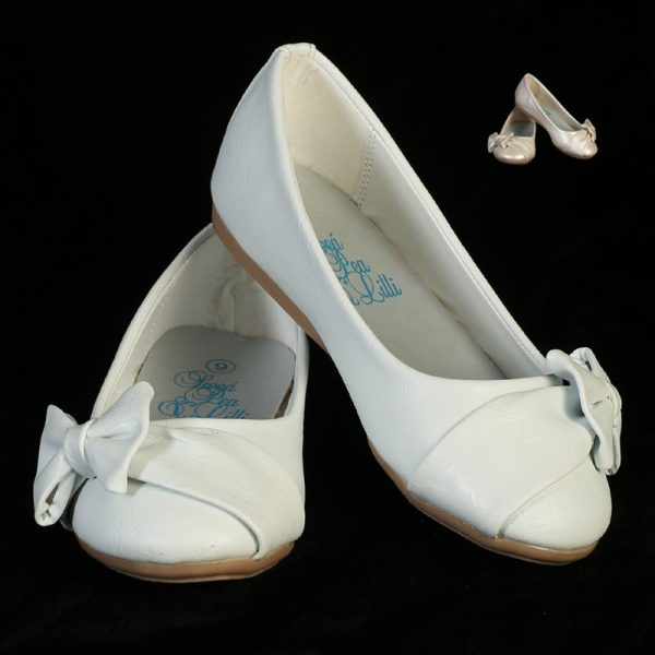 JuneB.multi — JUNE-B WHT Girls flat shoes with side bow