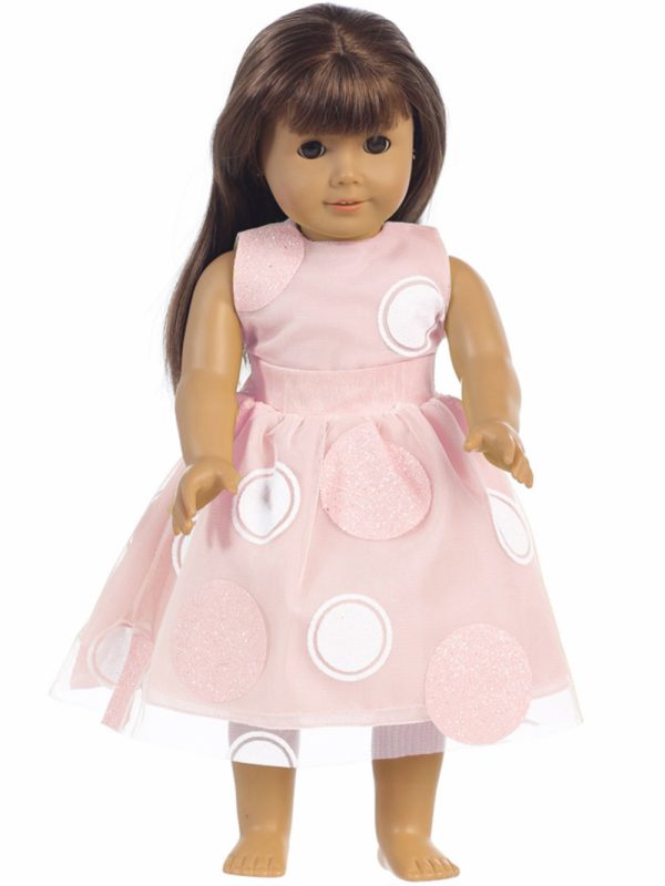 M680 Pink doll 02 — M680A PIN Glittered polka-dot tulle - Spring
