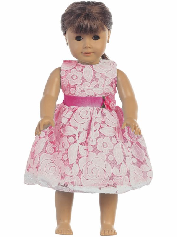 M726 Fuchsia doll — M726A FUS Floral design on tulle - Spring