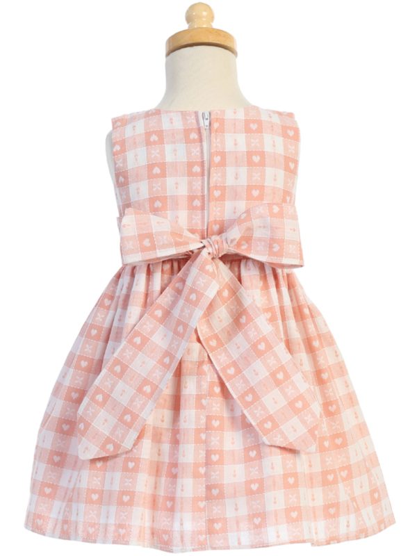 M759 Pink back — M759A BLP Cotton dobby check with lace trim - Spring