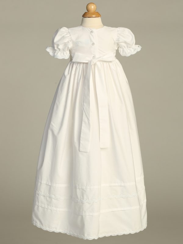 Marie White Back — MARIE WHT Smocked bodice cotton long gown - Girls