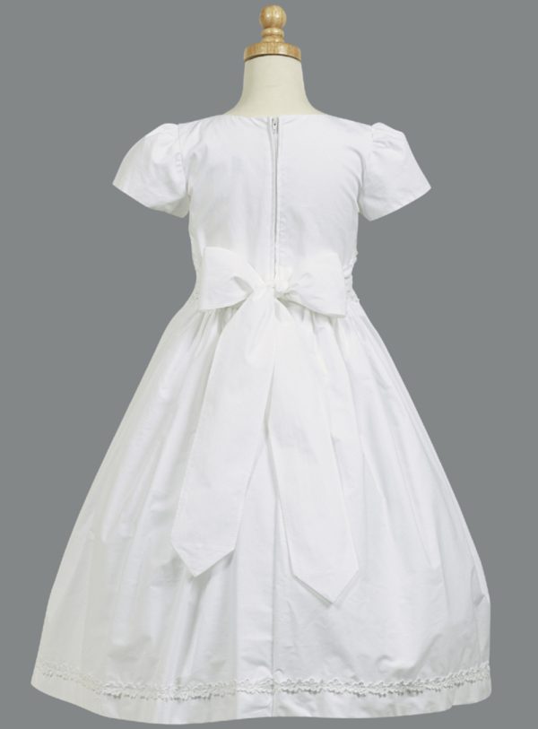 SP108 back — SP108A White First Communion Dress Smocked cotton