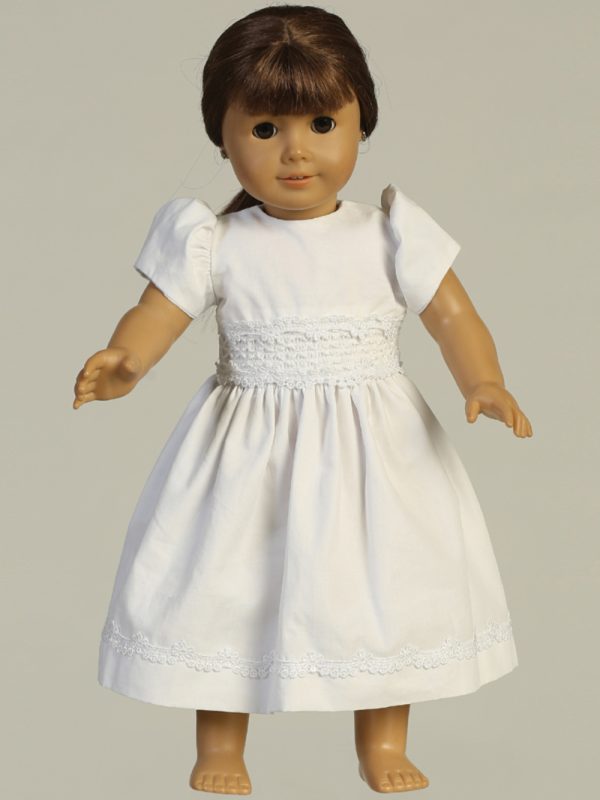 SP108 doll — SP108A White First Communion Dress Smocked cotton