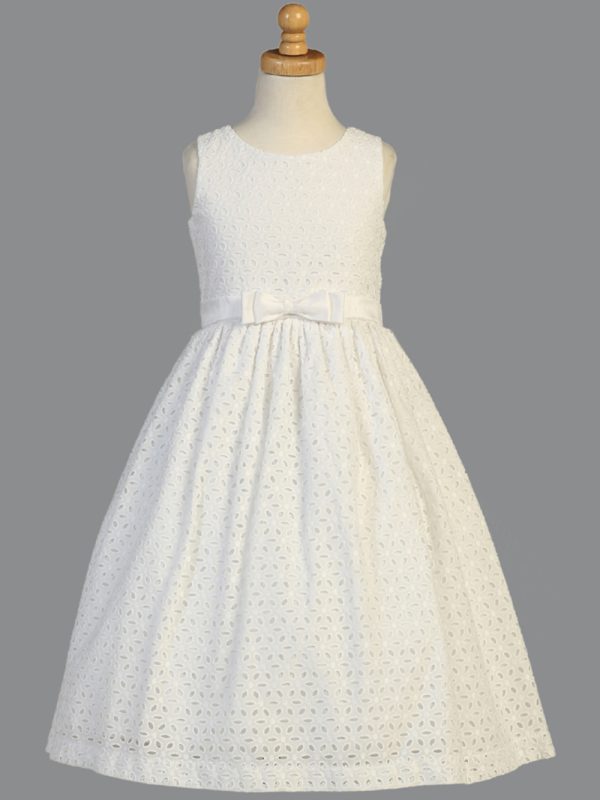 SP120 — SP120 White First Communion Dress Cotton eyelet