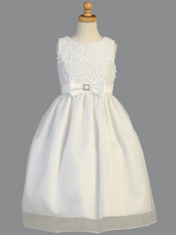 SP154 — SP154 White First Communion Dress Ribbon tulle & Organza