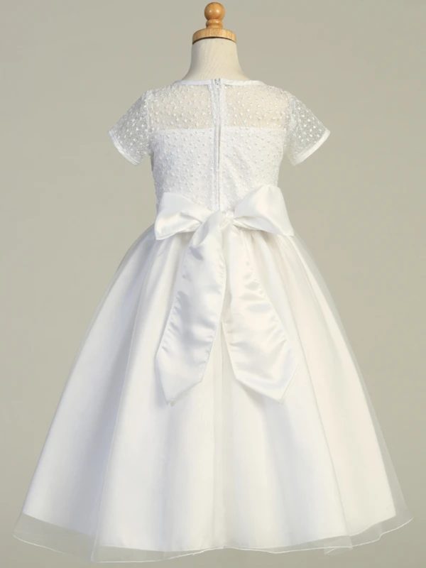 SP169 — SP169 White First Communion Dress Embroidered tulle & Organza