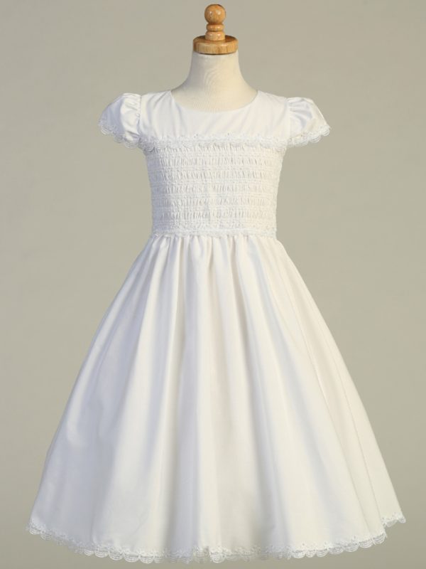 SP178 — SP178 White First Communion Dress Smocked cotton