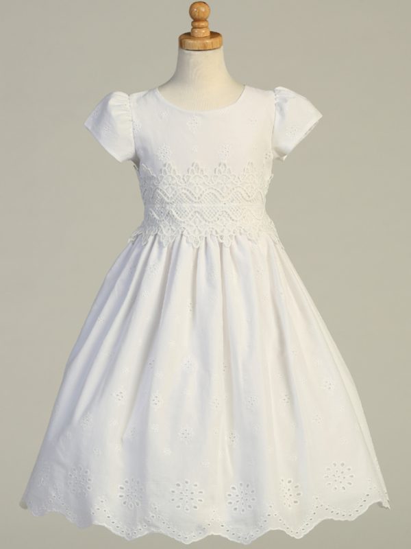 SP179 — SP179 White First Communion Dress Cotton eyelet