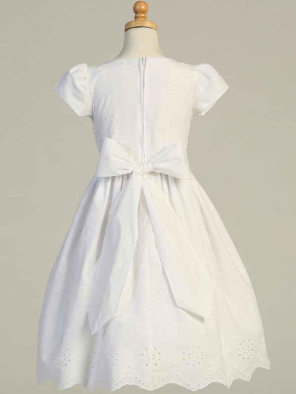 SP179 back — SP179 White First Communion Dress Cotton eyelet