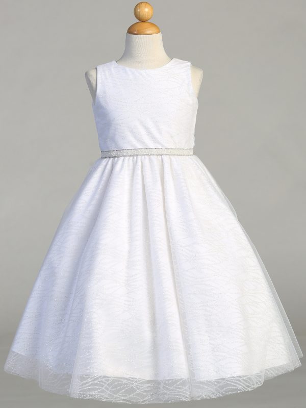 SP181 — SP181 White First Communion Dress Glitter tulle