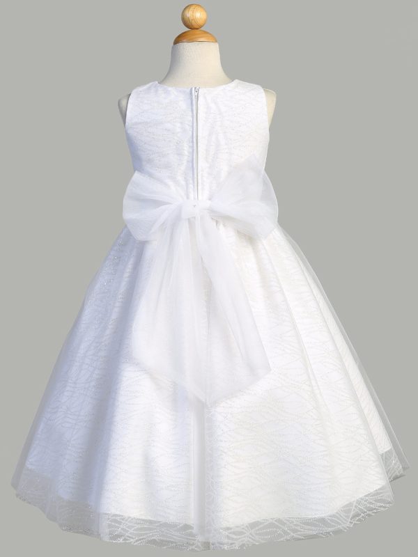 SP181 Back — SP181 White First Communion Dress Glitter tulle