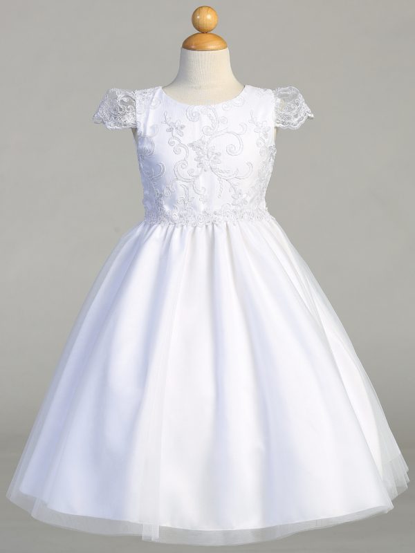 SP182 — SP182 White First Communion Dress Corded tulle with sequins