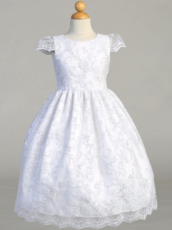 SP183 — SP183 White First Communion Dress Corded tulle with sequins