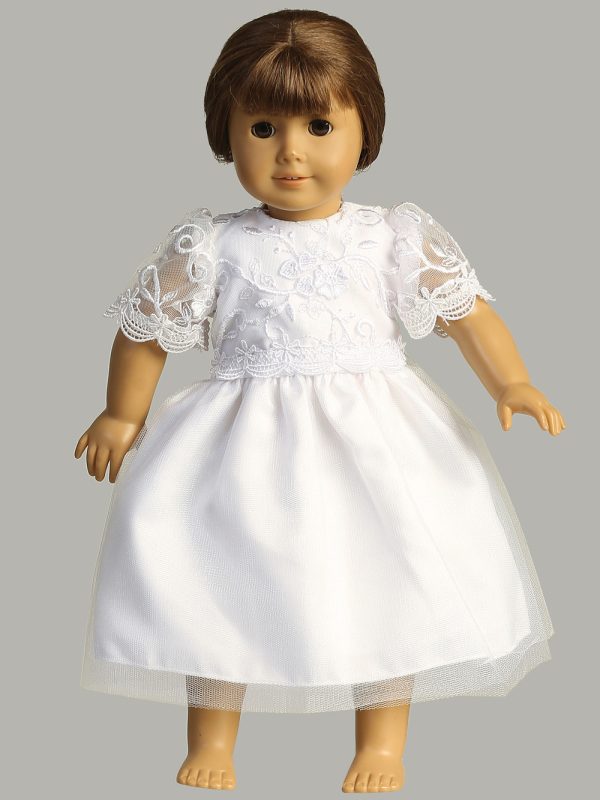 SP189 Doll — SP189 White First Communion Dress Embroidered tulle