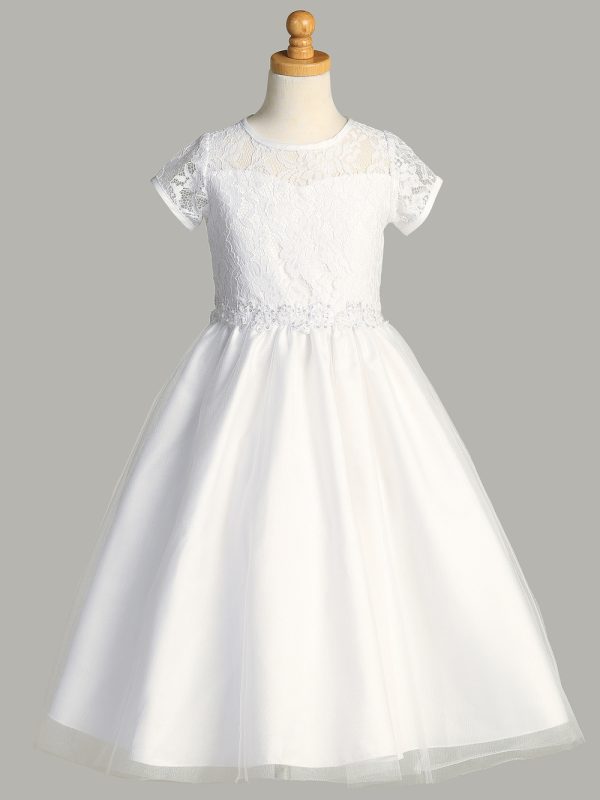 SP190 — SP190 White First Communion Dress Lace and Tulle