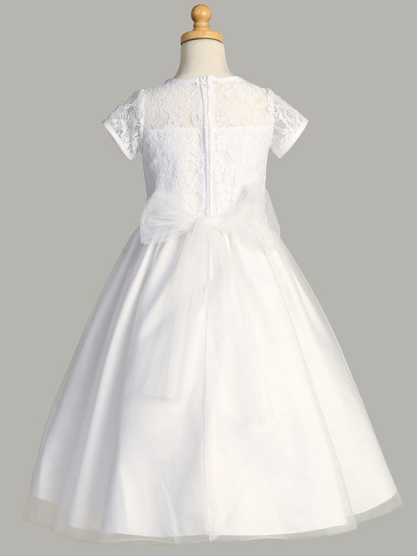 SP190 Back — SP190 White First Communion Dress Lace and Tulle