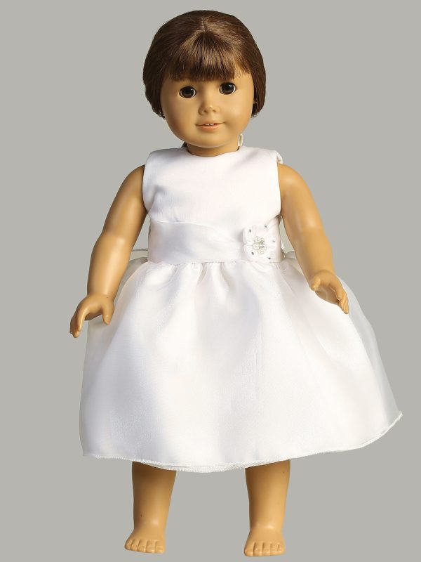 SP199 Doll — SP199 White First Communion Dress Satin & Crystal organza
