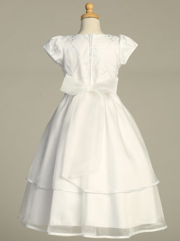 SP205 White Back — SP205 White First Communion Dress Embroidered tulle with sequins